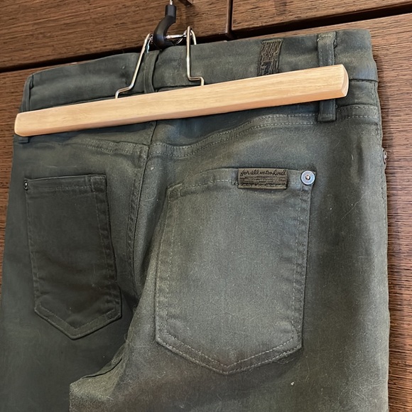 7 For All Mankind Green Waxed jeans ‘24’ - Picture 13 of 15